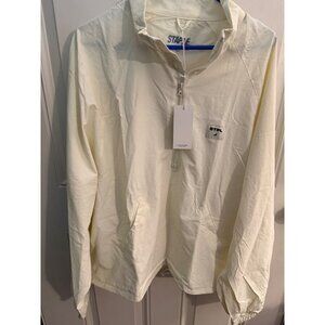 Staple Cream Lightweight Pullover Jacket With Half-Zip & Drawstring Hem Mens L